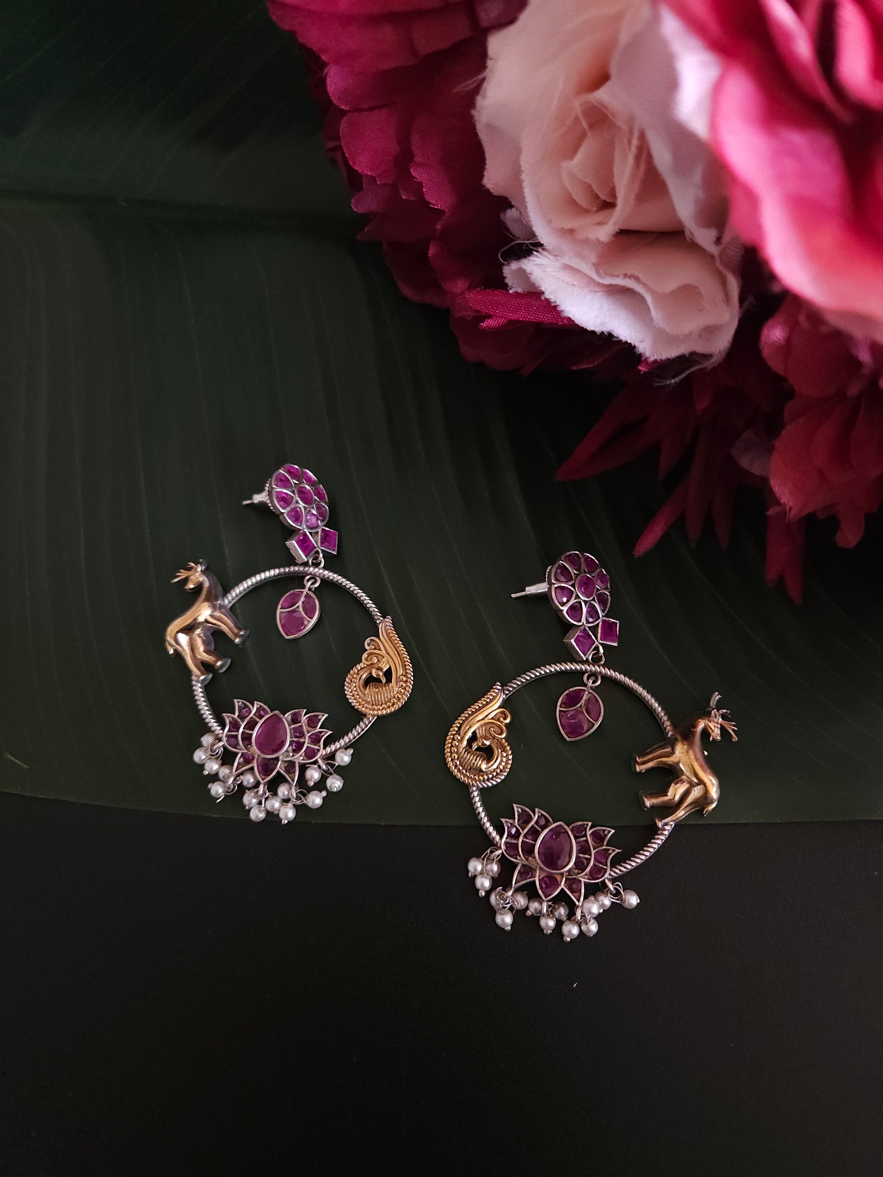 Aastha dualtone chandbali earrings