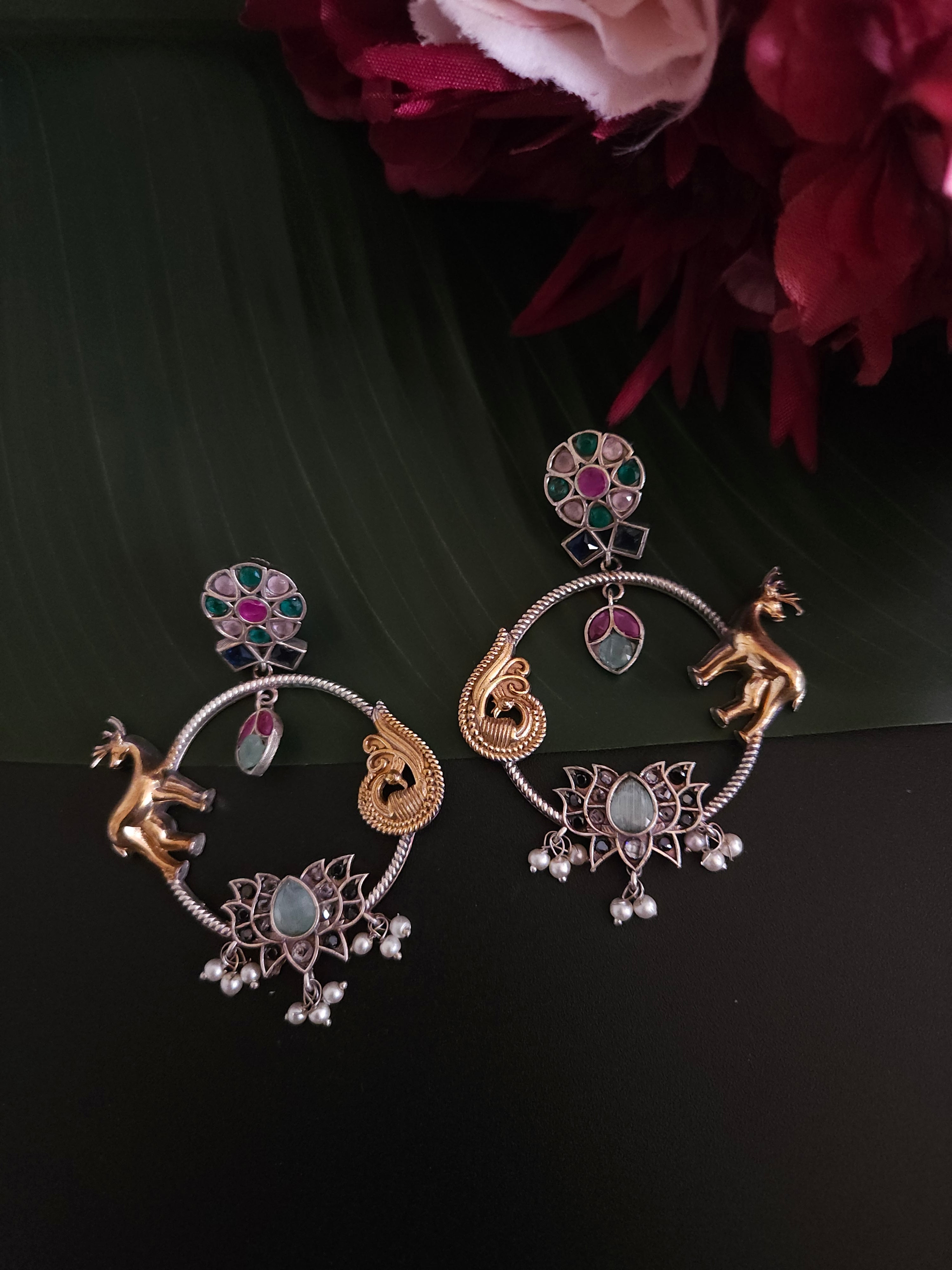 Aastha dualtone chandbali earrings