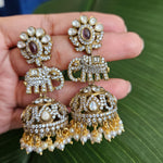 Victorian mossanite polki earrings