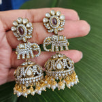 Victorian mossanite polki earrings