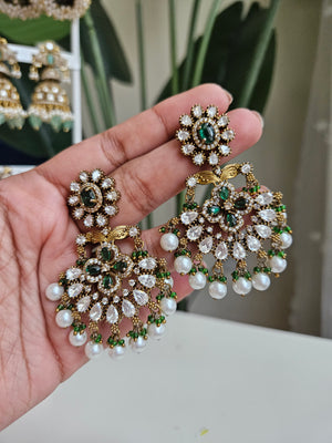 Victorian mossanite polki jhumka earrings