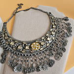 Statement black metal hasli Oxidized necklace