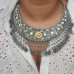 Statement black metal hasli Oxidized necklace