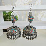 Black metal jhumkas earrings
