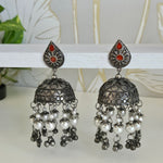 Black metal jhumkas earrings