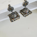 Black metal jhumkas earrings