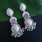 925 silver polish fusion jhumka earrings