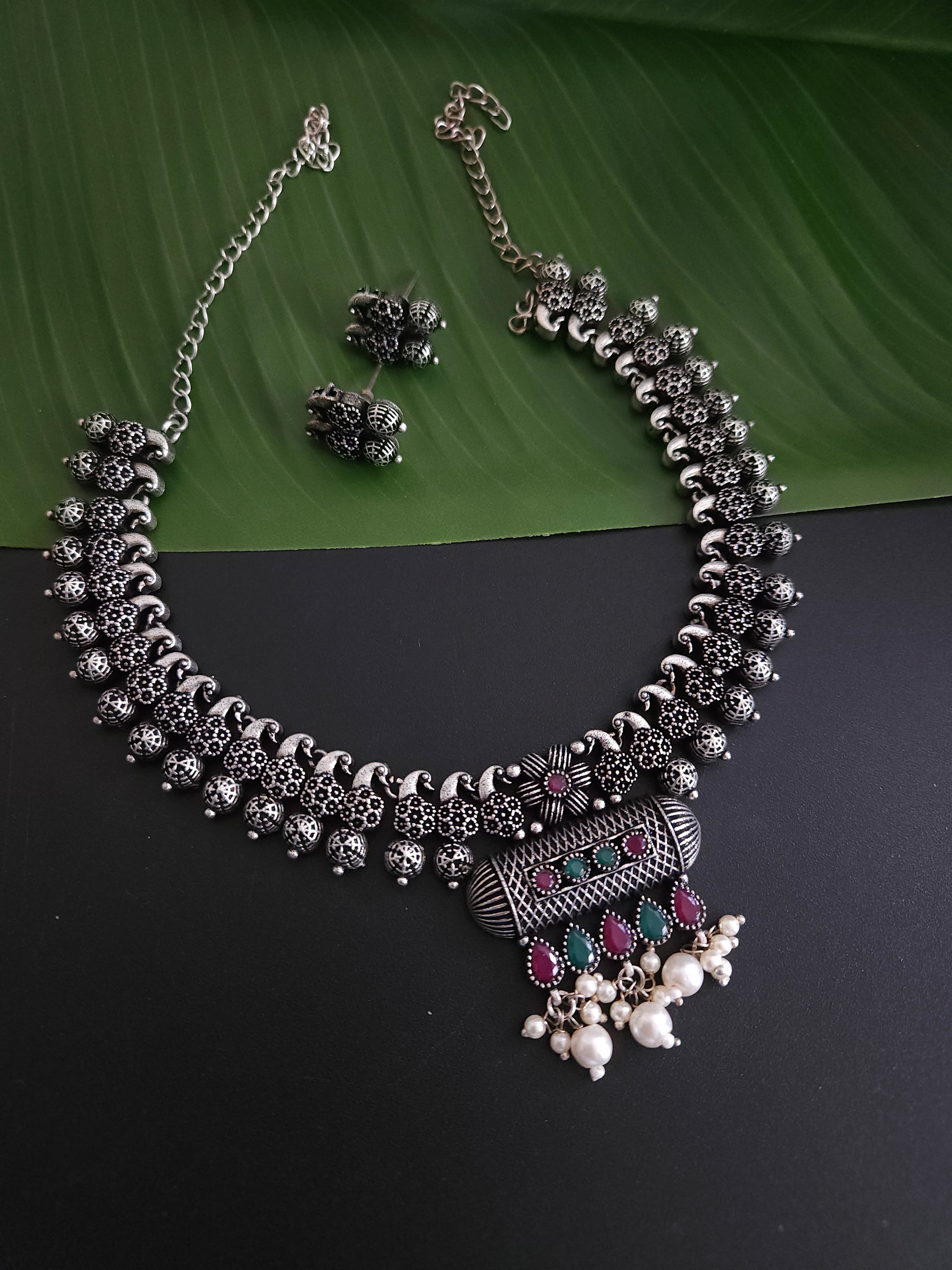 Anamika oxidized choker Necklace set