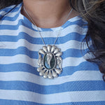 Aanshi fusion silver polish pendant necklace set