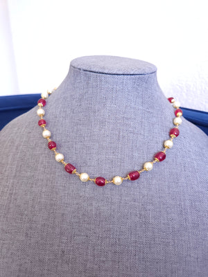 Handmade beaded layered bead necklace