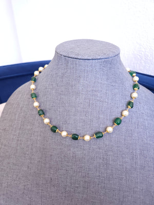 Handmade beaded layered bead necklace