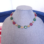 Handmade beaded layered bead necklace