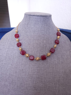 Handmade beaded layered bead necklace