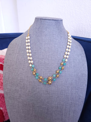 Handmade beaded layered bead necklace