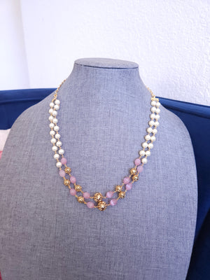 Handmade beaded layered bead necklace