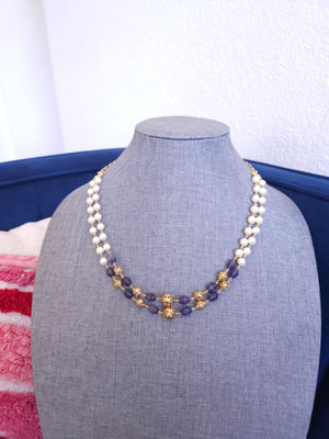 Handmade beaded layered bead necklace