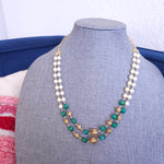 Handmade beaded layered bead necklace