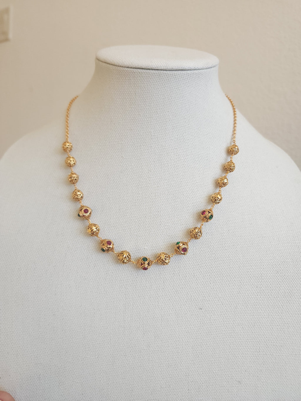 Handmade beaded layered bead necklace