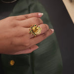 Nakshi goldplated adjustable ring