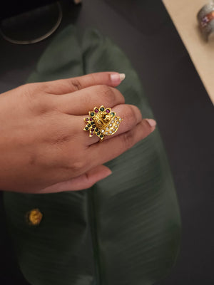 Nakshi goldplated adjustable ring