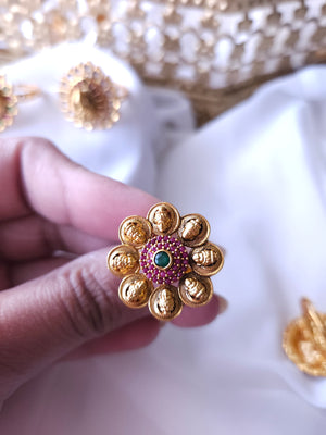 Nakshi goldplated adjustable ring