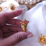 Nakshi goldplated adjustable ring