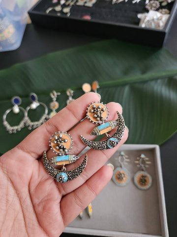 Amarpali inspired silver alike earrings