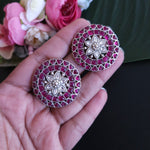 Xxl kemp silver alike stud earrings