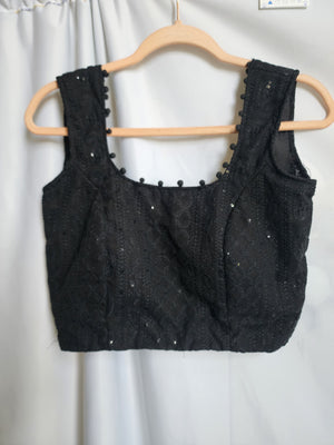 Chikankari crop top blouse