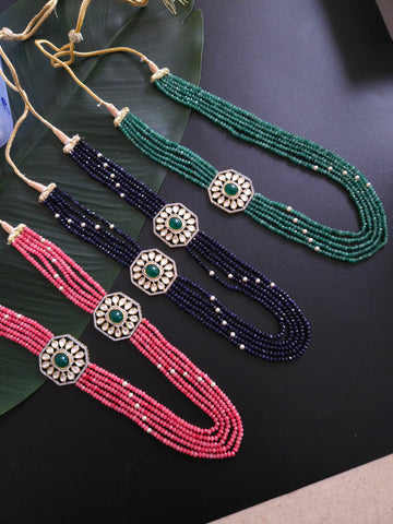 Handmade beaded layered bead necklace