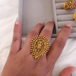 Nakshi goldplated adjustable ring