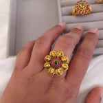 Nakshi goldplated adjustable ring