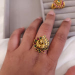 Nakshi goldplated adjustable ring