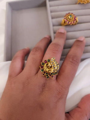 Nakshi goldplated adjustable ring