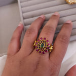 Nakshi goldplated adjustable ring