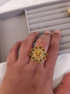 Nakshi goldplated adjustable ring