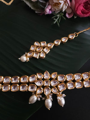 Aashwi kundan meenakari necklace set