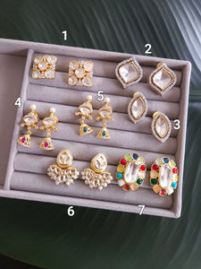 Polki stud earrings collection