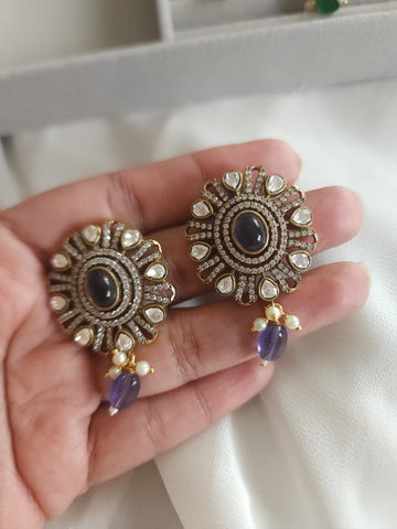 Victorian polki stud earrings