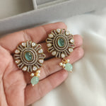 Victorian polki stud earrings