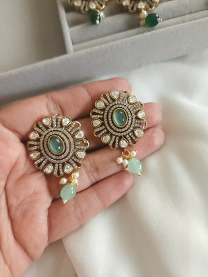 Victorian polki stud earrings