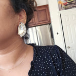 Contemporary polki stud earrings