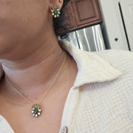Victorian mossanite small stud earrings and necklace