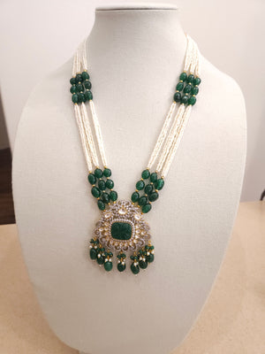 Aadhira polki dualtone long Necklace set