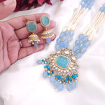 Aadhira polki dualtone long Necklace set