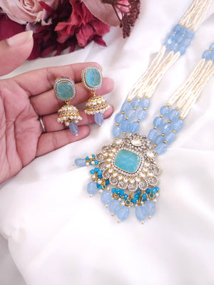 Aadhira polki dualtone long Necklace set