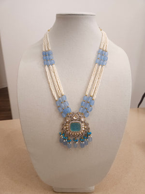 Aadhira polki dualtone long Necklace set