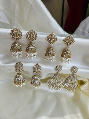 Gold plated jhumka earrings