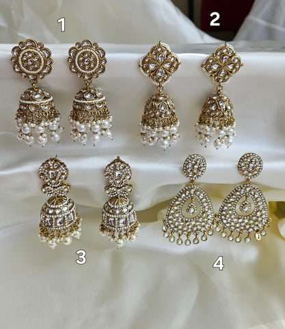 Gold plated jhumka earrings