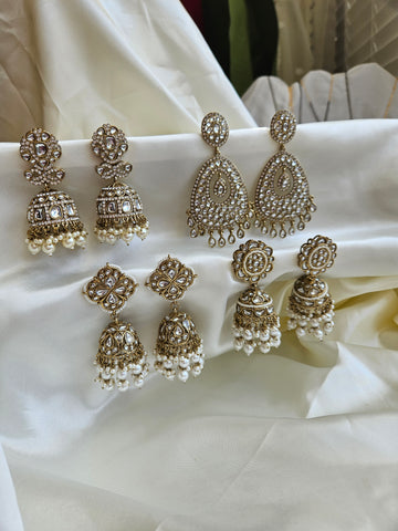 Gold plated jhumka earrings